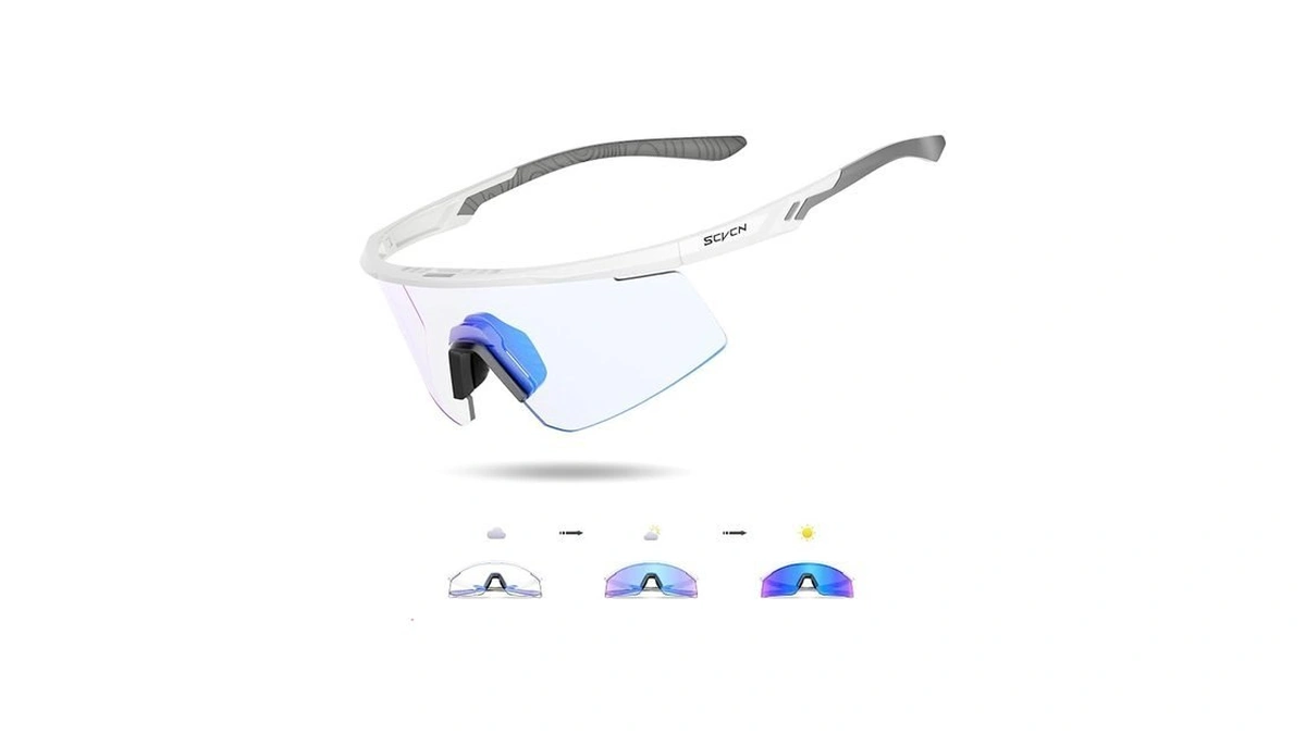 Scvcn Photochromic Cycling Glasses, Uv400 Protection, Tr90 Frame, Men Women