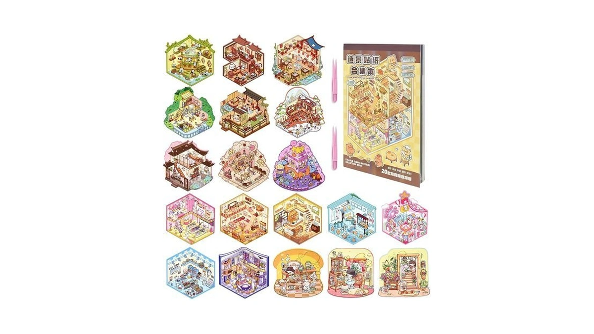 20 Sets Diy 3d Stickers Scene Collection Book Diy Sticker