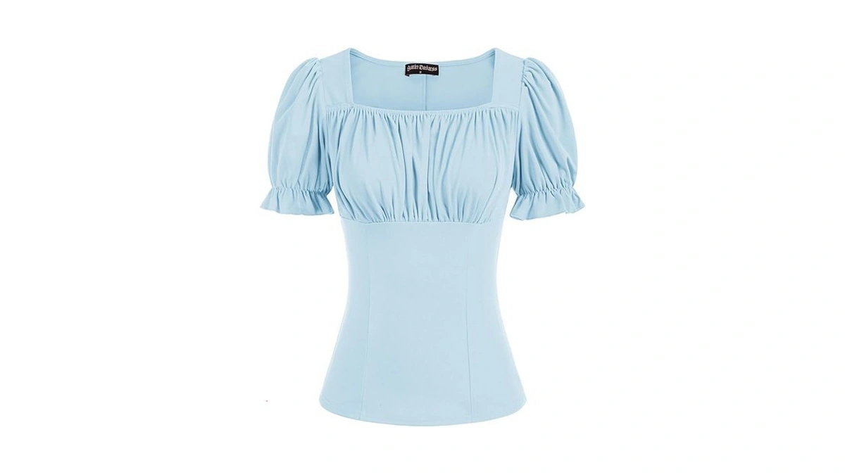 Peasant Tops For Women Vintage Puff Sleeve Square Neck Renaissance