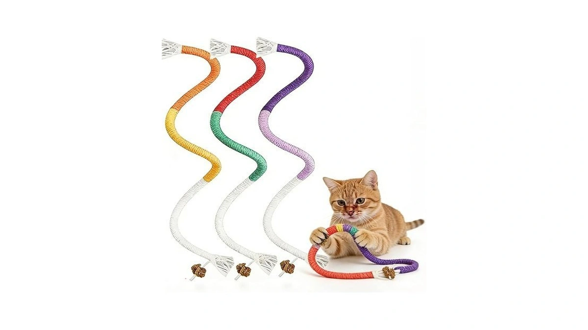 Nypric 6 Pack Cat Chew Rope Toys With Silvervine Ball