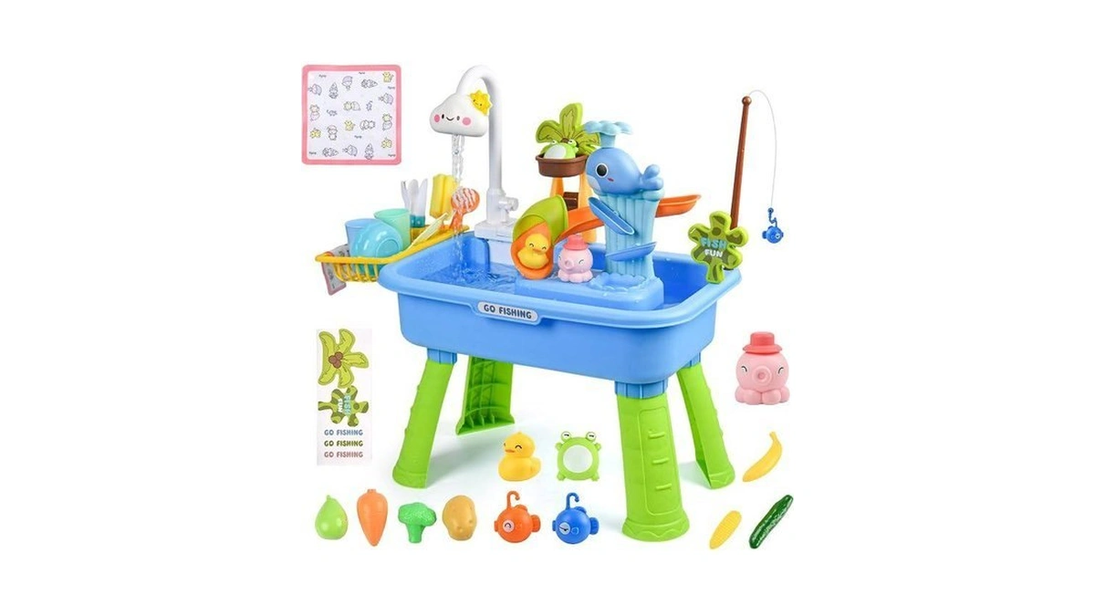 Mobelixy Upgraded Toddler Sand Water Table Toy With Electric Water