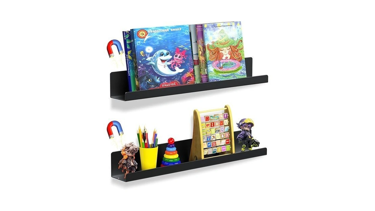 Tjduk 2 Pack Magnetic Book Shelf For Whiteboard, 17 Inch