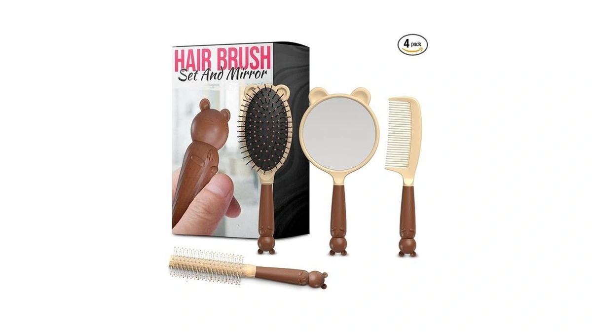 4 Pcs Hair Detangler Brush Set - Cute Combo Of