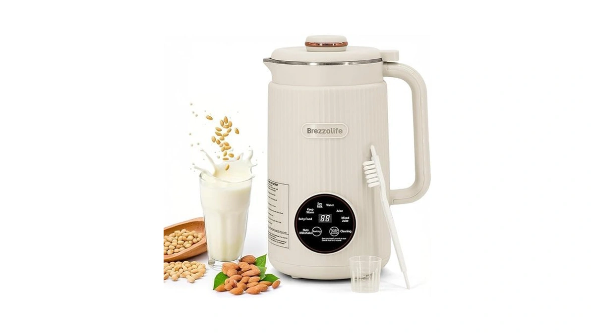 Nut Milk Maker,40oz Large Capacity Stainless Steel Automatic Soy Milk
