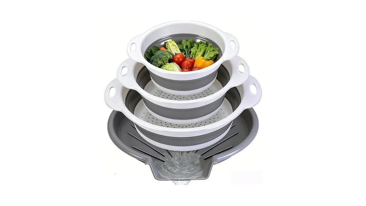 Amazon : Collapsible Colanders Food Strainers, 3-