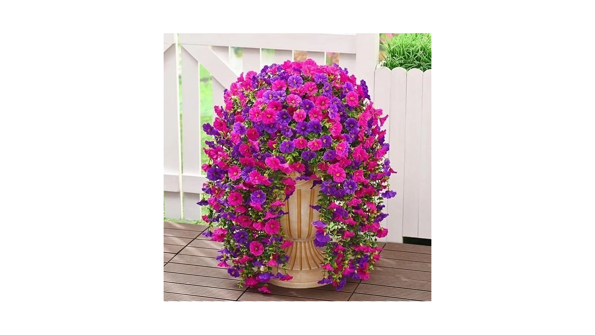 Dolicer 2 Packs Look Real Artificial Flowers For Outdoors, Fake