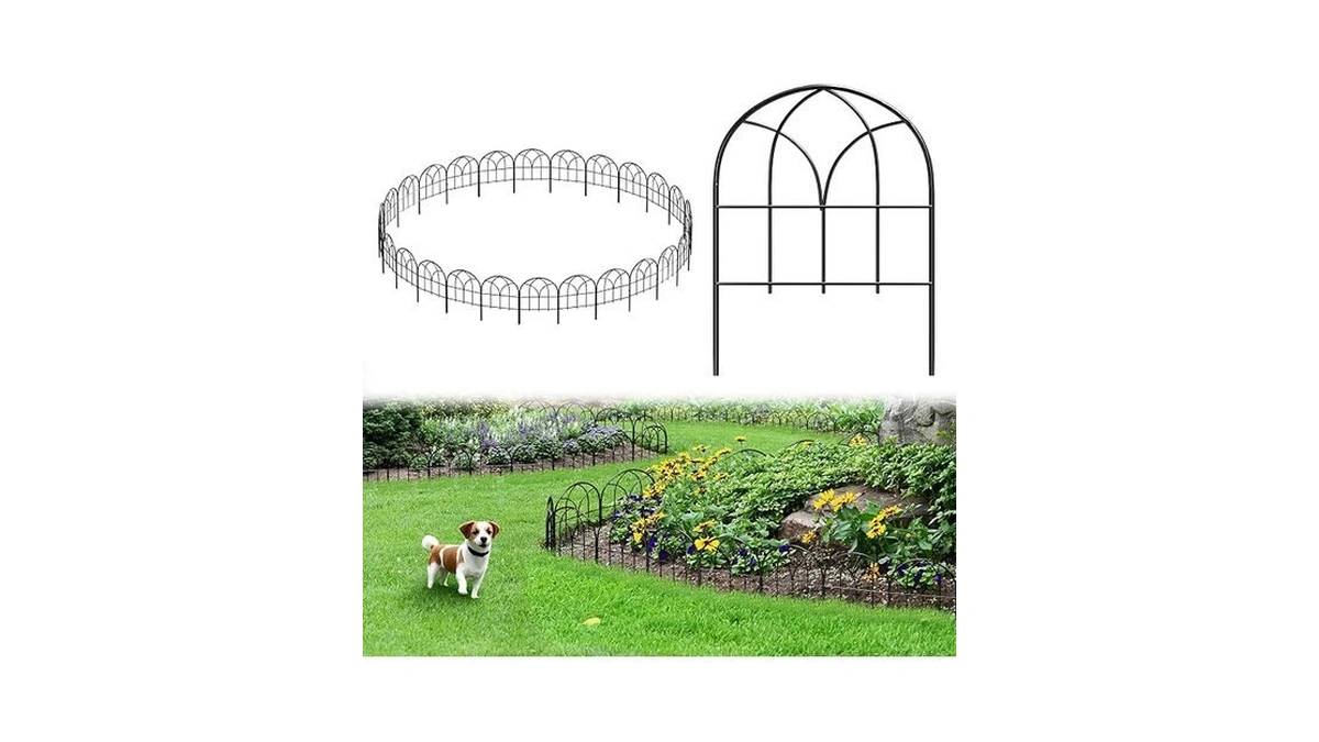 Small Garden Fence Animal Barrier, W12.55*h6.53 Decorative Fence Panel, No
