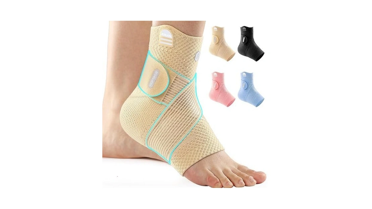 Zoelion Ankle Brace Compression Support With Removable Fishnet Strap, 3d