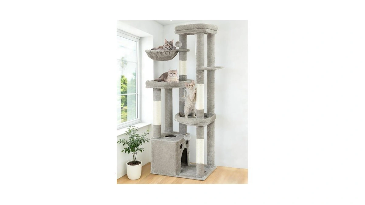 Feliskyn 67in Cat Tree Tower For Indoor Cats, Multi-level Light