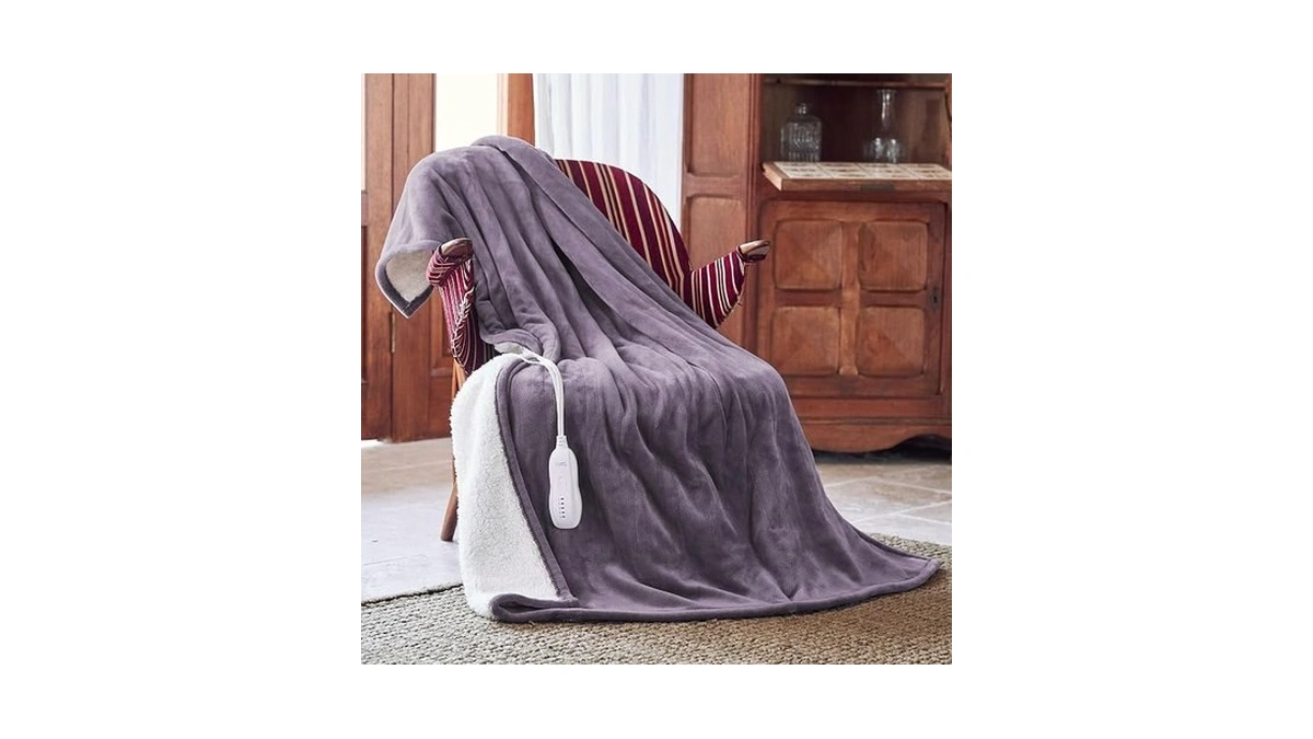 Heated Blanket 50''x60''-soft And Comfortable Electric Throw,5 Heat Settings And