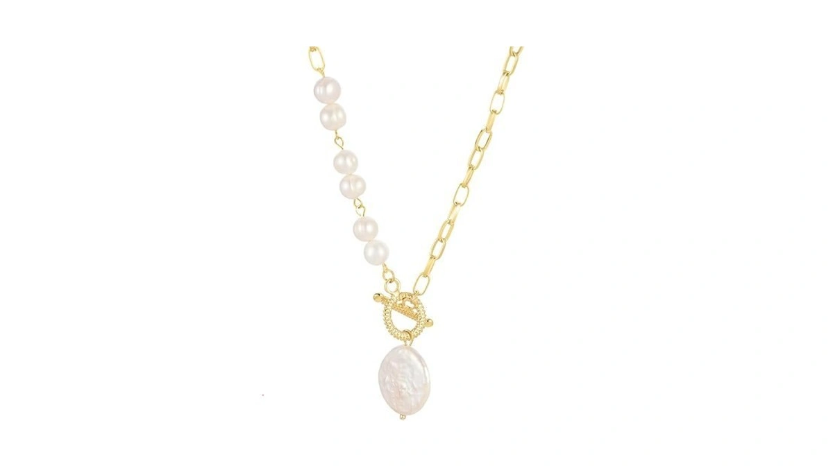 Sylph Pearl Pendant Necklaces For Women, 18k Gold Plated Baroque