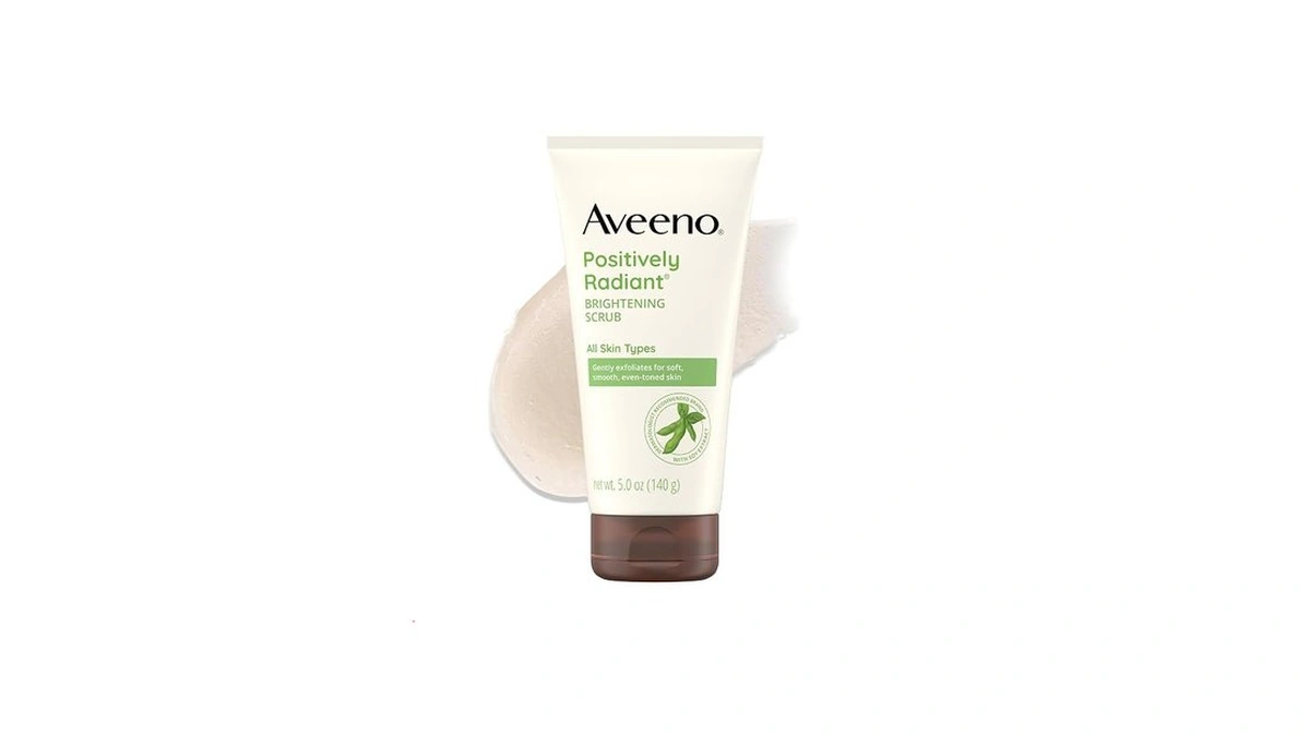 Aveeno Positively Radiant Skin Brightening Exfoliating Daily Face Wash Scrub,