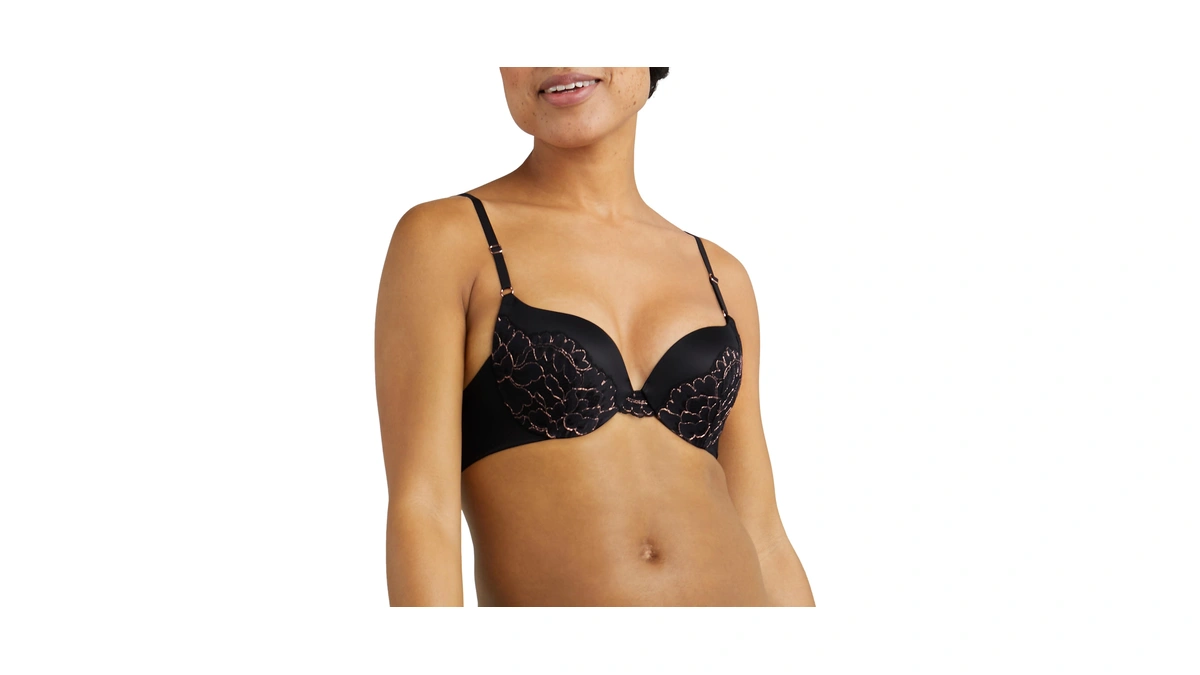 Maidenform Women's Underwire Demi Bra, Best Push-up Bra, Smoothing Lace-trim