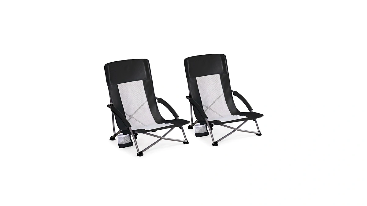 Dumos Folding Camping Beach Chairs 2 Pack, Portable Low Beach
