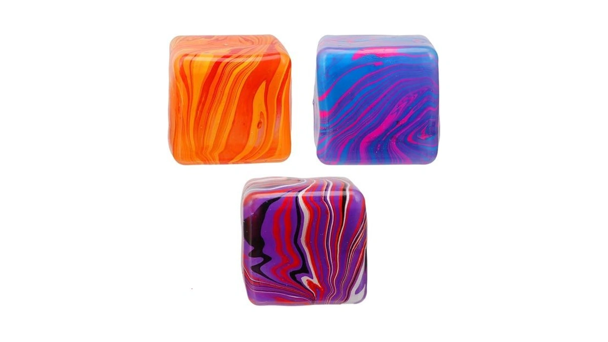 3pcs Swirl Stress Cube Squishy Stress Balls For Adults Kids