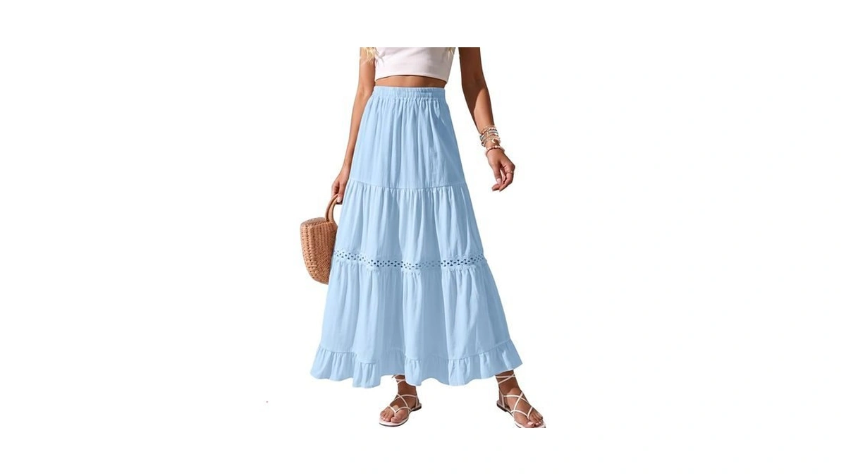 Zelroxa Long Cotton Skirts For Women Summer Boho Maxi Flowy