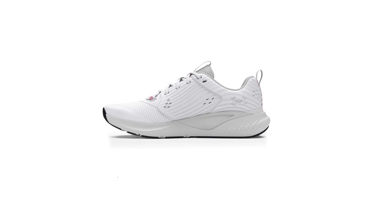 Under Armour Men's Charged Commit Trainer 4, (101) White/distant Gray/red,