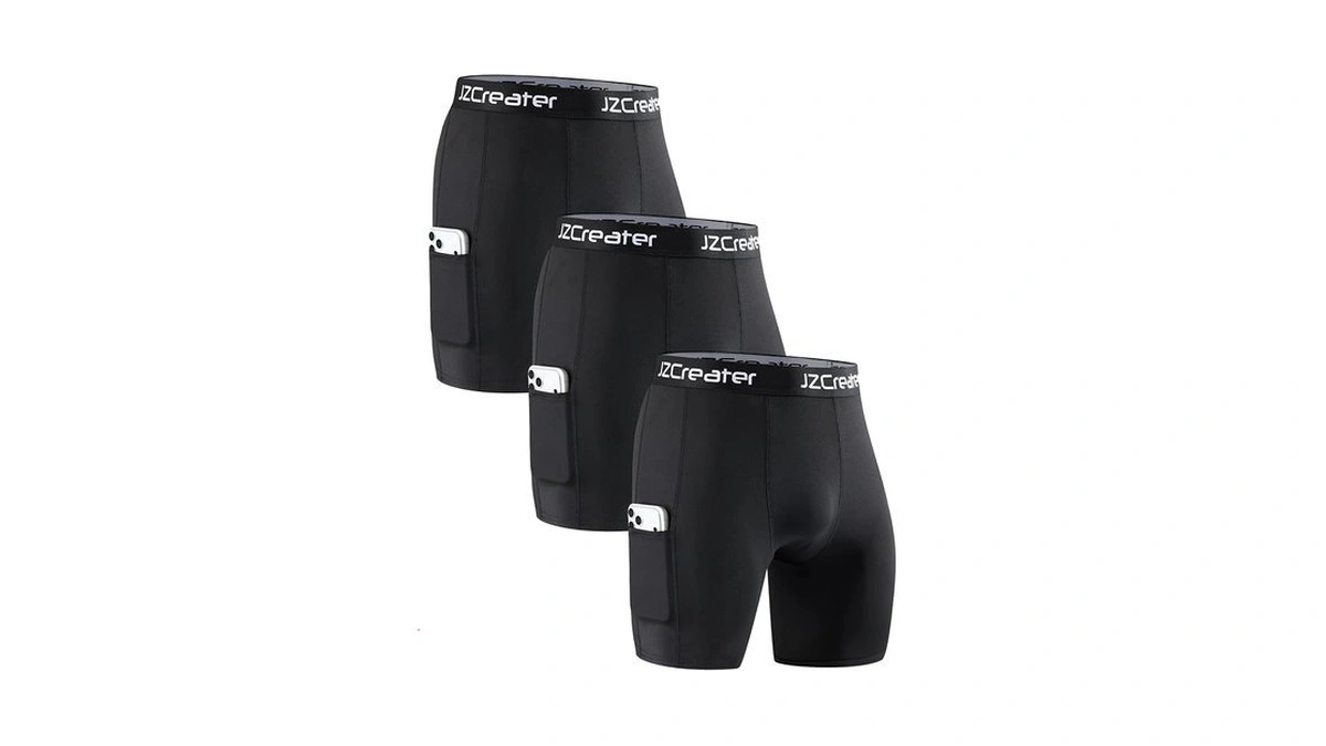 Jzcreater Mens Compression Shorts With Pocket, Workout Gym Shorts For