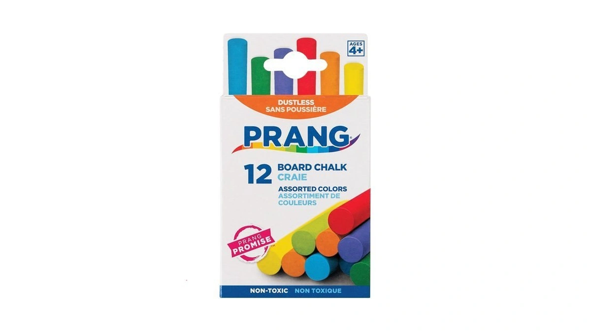 Prang Board Chalk, Assorted Colors, 12 Count