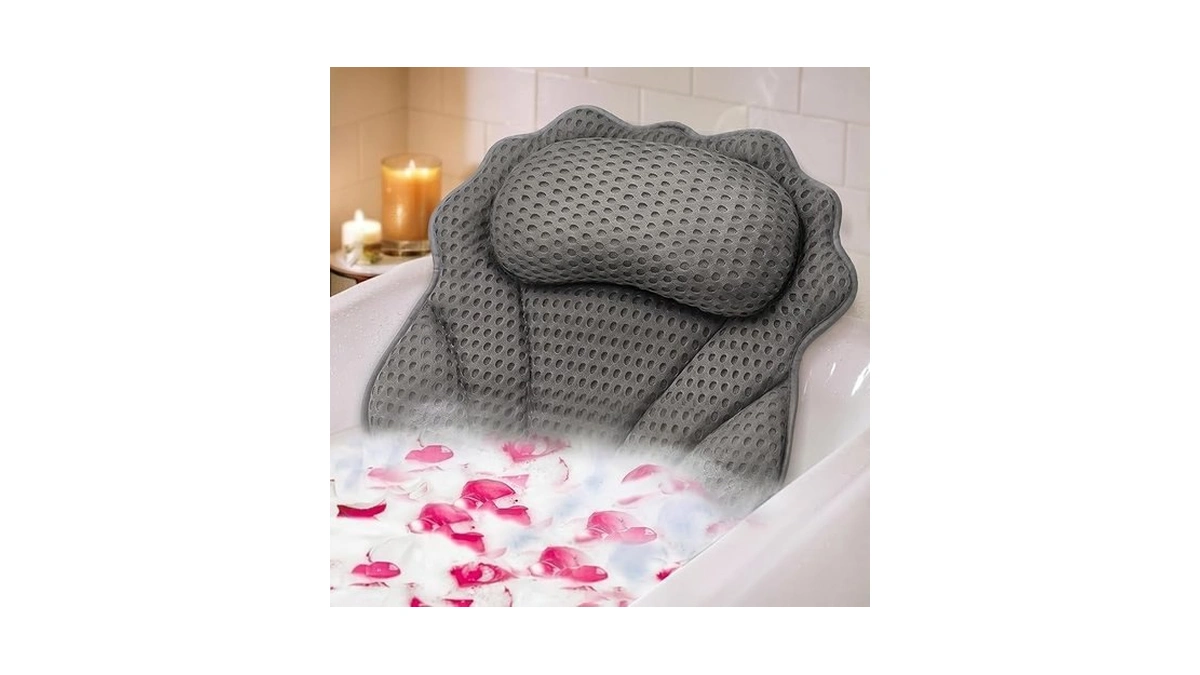 Bath Pillow Ruvince Ergonomic Luxury Bathtub Pillow With Head,neck, Shoulder