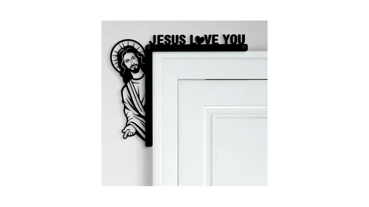 Blulu Creative Door Corner Decor 7.9 X 8.5 Inch Jesus