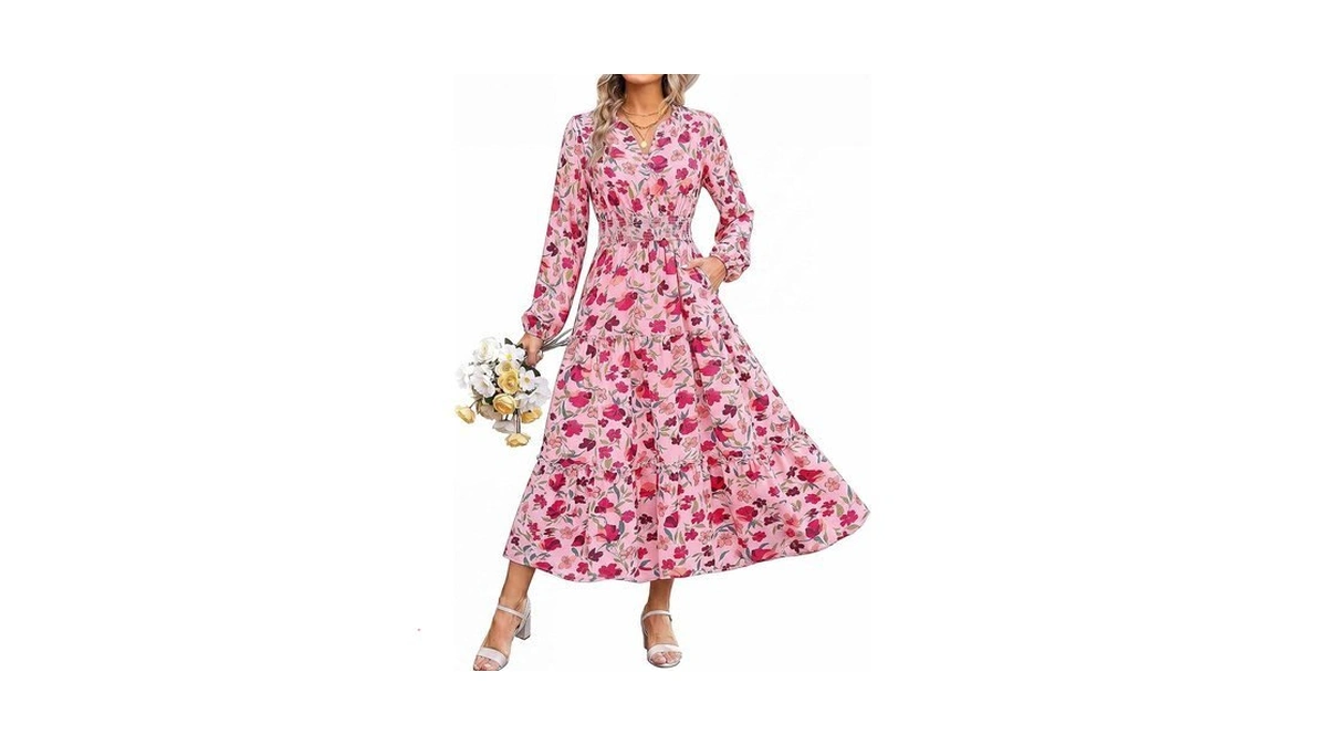 Grace Karin Women's Floral Maxi Dress 2026 Fall Long Sleeve