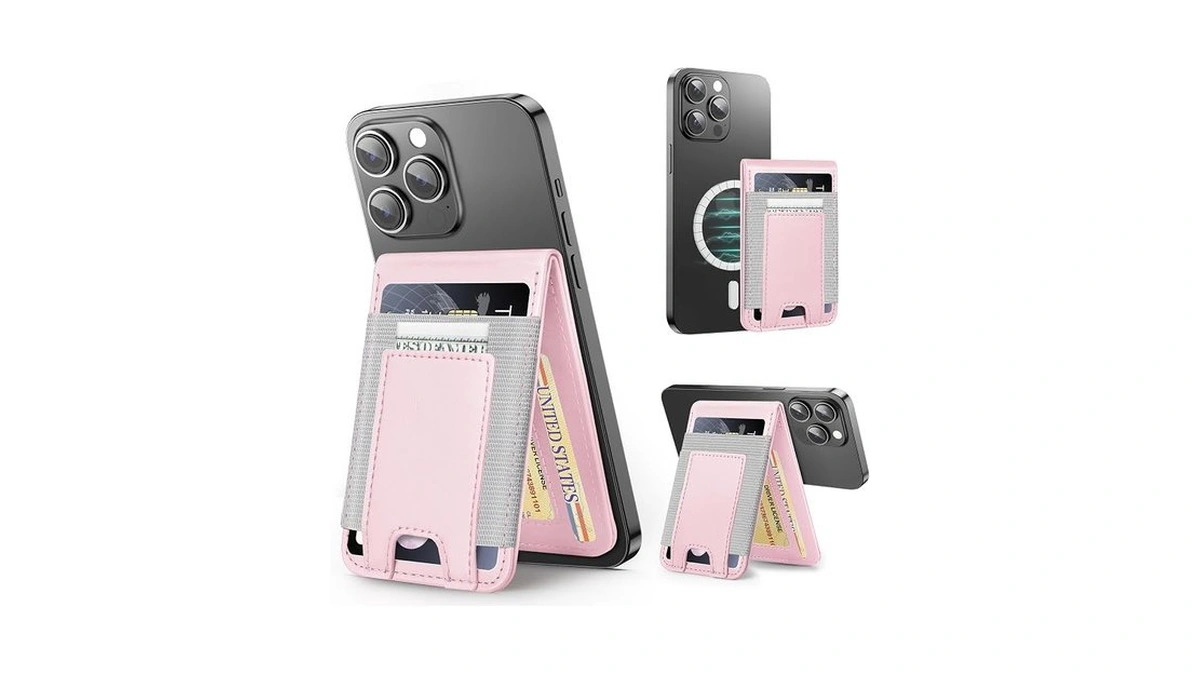 Miroddi Magsafe Wallet Stand, Leather Magnetic Phone Wallet For Iphone