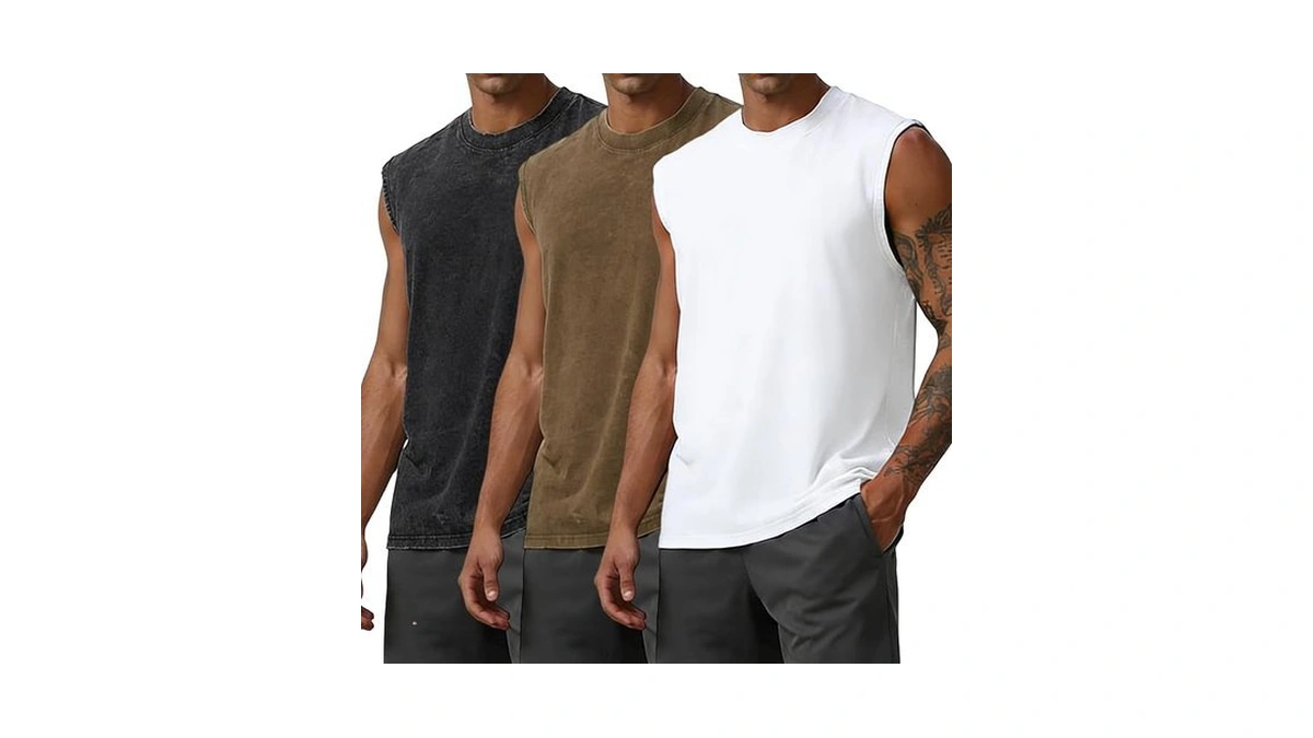 Mapick Workout Tank Tops For Men 3 Pack Sleeveless Muscle