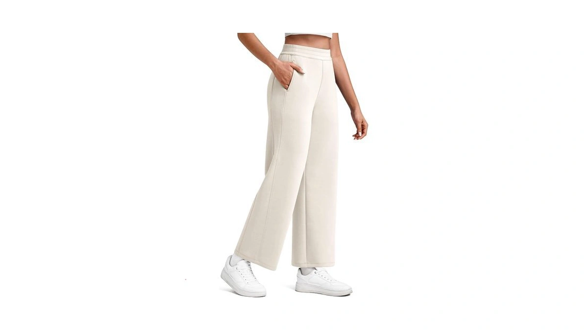G4free Wide Leg Ankle Pants With Pockets Stretchy Comfy Cropped