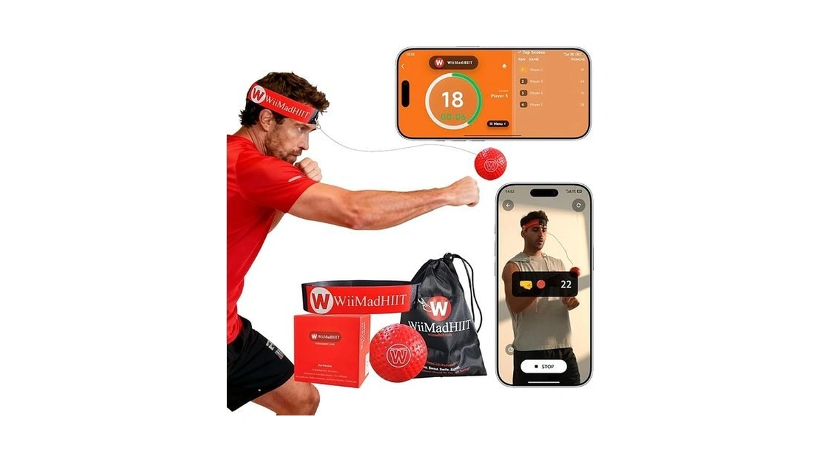 Wiimad Boxing Reflex Ball With App Punch Counter, Reaction Ball