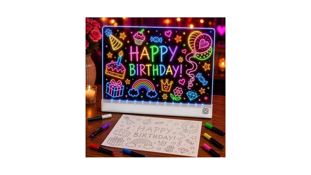 Upgraded 16 Inches Led Drawing Board – Rechargeable, 8 Colors,