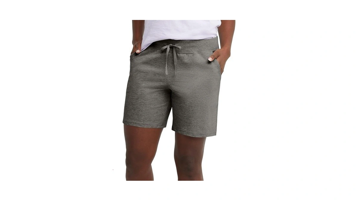 Hanes Women's Jersey Pocket Short With Outside Drawcord