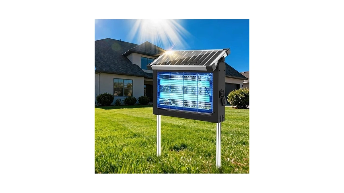 Onbeam Solar Bug Zapper Outdoor, 4500v Mosquito Zapper Waterproof Electric