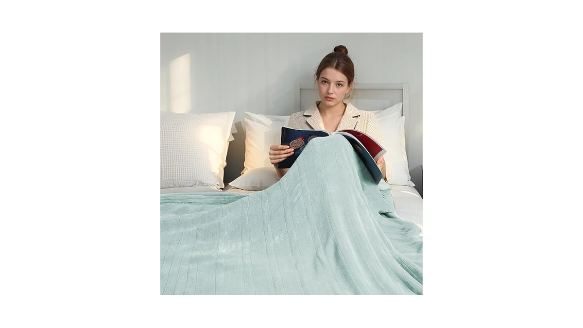 Brillio Electric Heated Blanket 90"×100" King Size, Plush-soft Microplush For