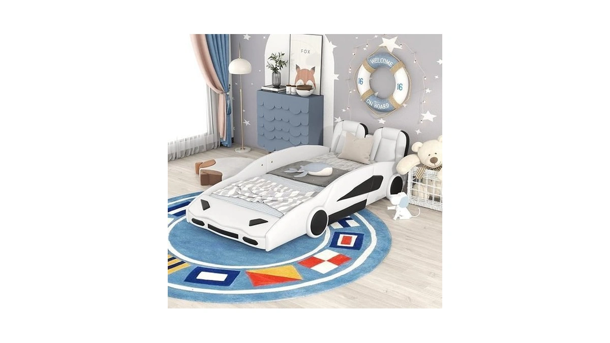 Merax Kids Twin Upholstered Day Bed Frame For Boys Girls,