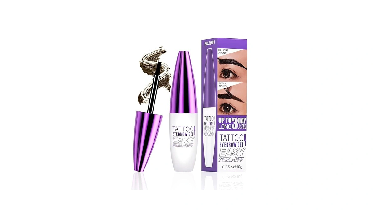 Tattoo Eyebrow Gel Easy Peel Off, Waterproof & Long-wearing Brow