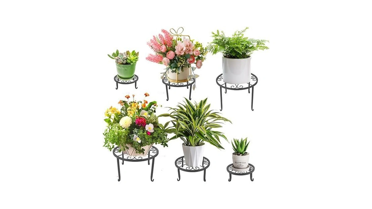 6 Pack Outdoor Plant Stand, Heavy Duty Metal Plant Stand,