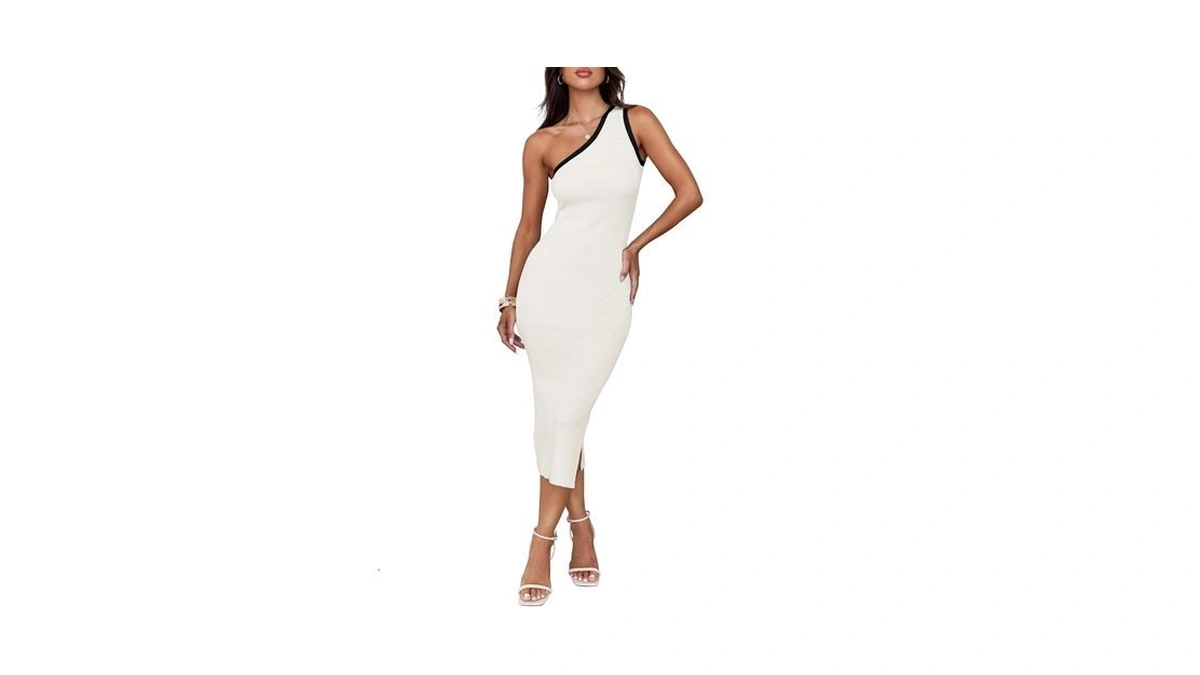 Zesica Women's 2026 Summer Sleeveless Knit Bodycon Midi Dress One