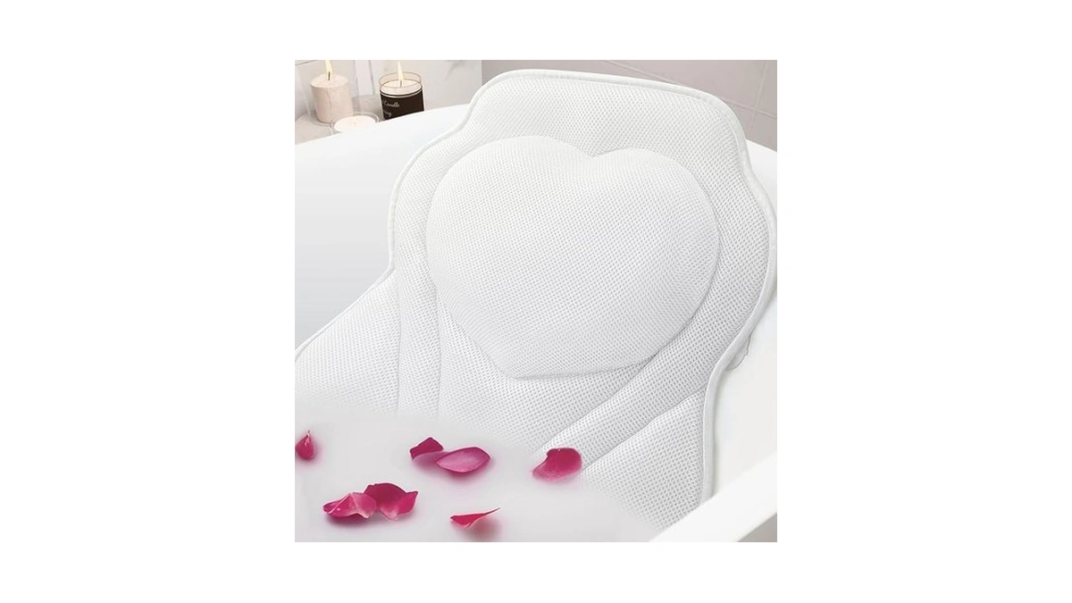 Luxstep Bath Pillow-bathtub Pillow With Air Mesh Fabric & 6