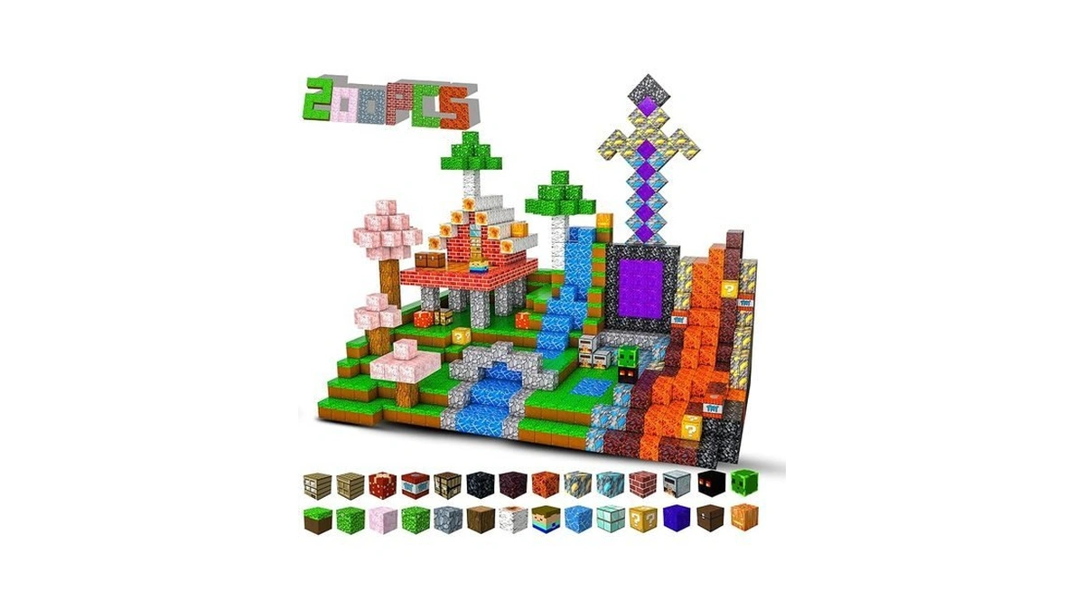 Tebieniub 200pcs Magnetic Building Blocks Toys For Boys Girls,0.8in Magnetic