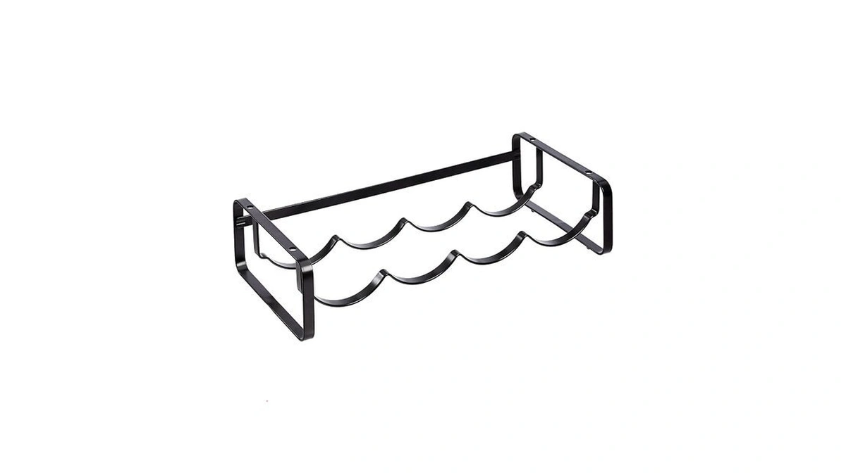 Amazon Basics Tabletop Stackable 4-bottle Metal Wine Rack, Wine Storage,