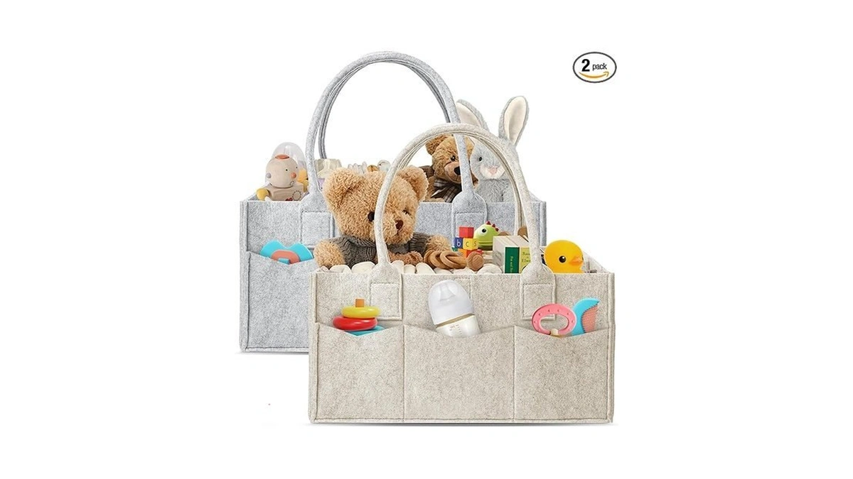 Hiphop Panda 2-pack Diaper Caddy Organizer - Newborn Essentials Baby