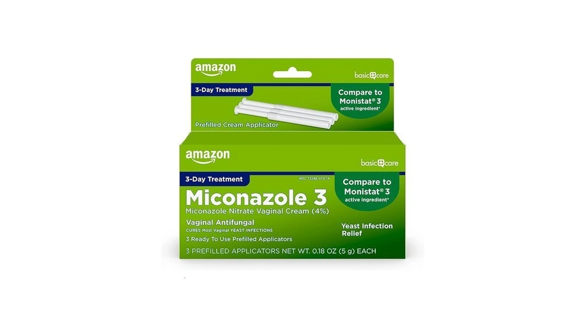 Amazon Basic Care Miconazole Nitrate Vaginal Cream (4 Percent), 3-day