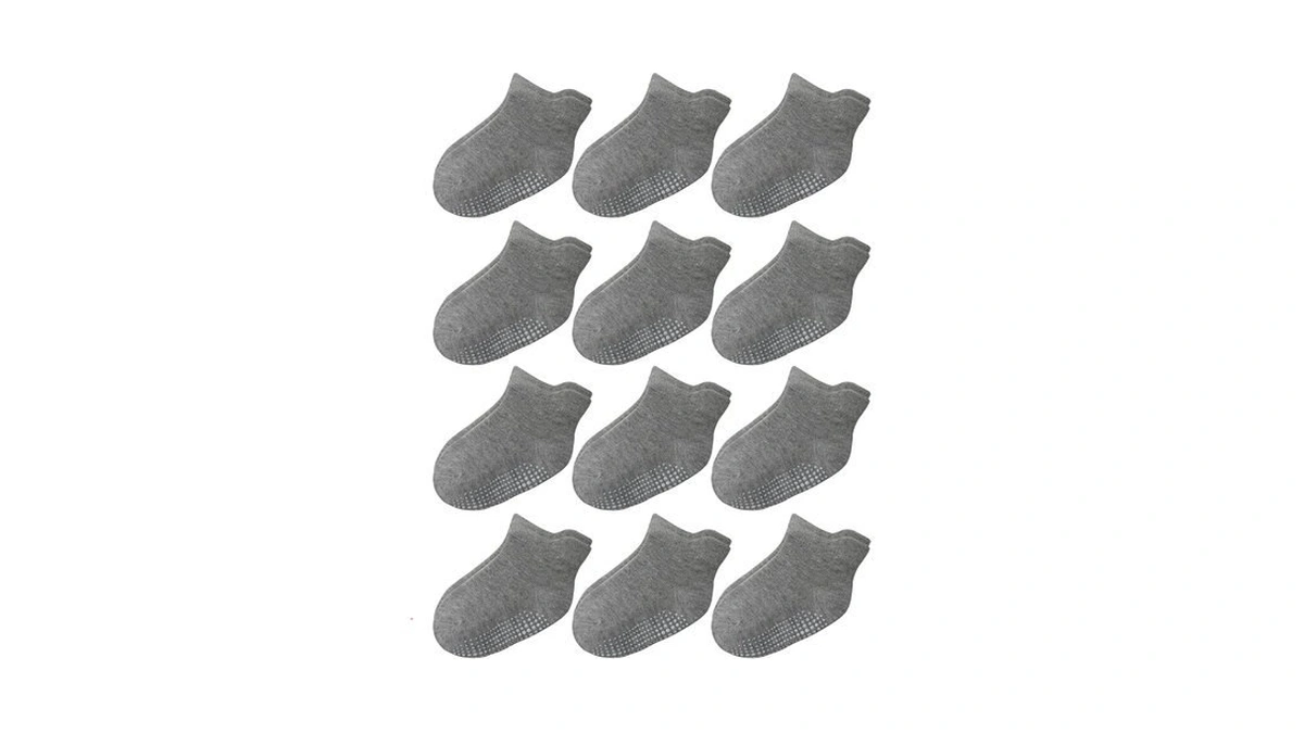 Aroveea Non Slip Grip Ankle Baby Socks 12 Pack For