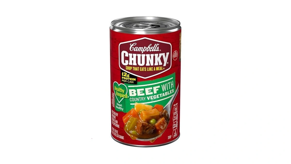 Campbellβs Chunky Healthy Request Soup, Beef Soup With Country Vegetables,