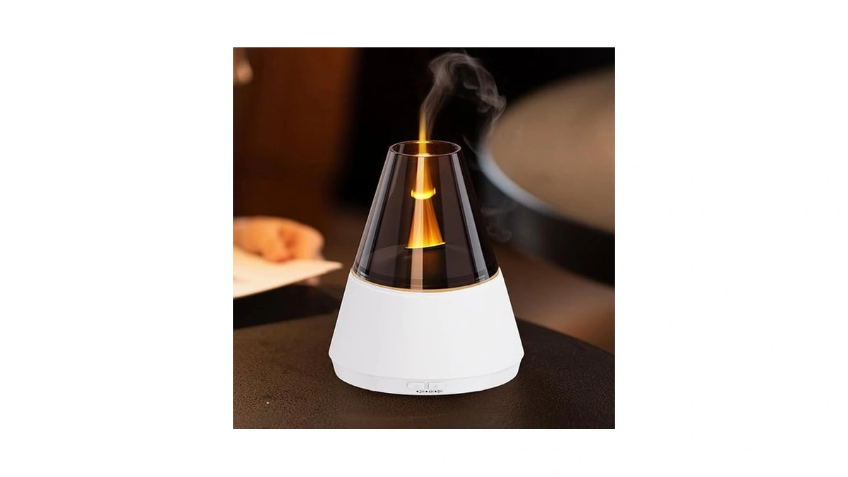Flame Essential Oil Diffuser, Upgrade 7 Colour Lights Aromatherapy Diffuser,