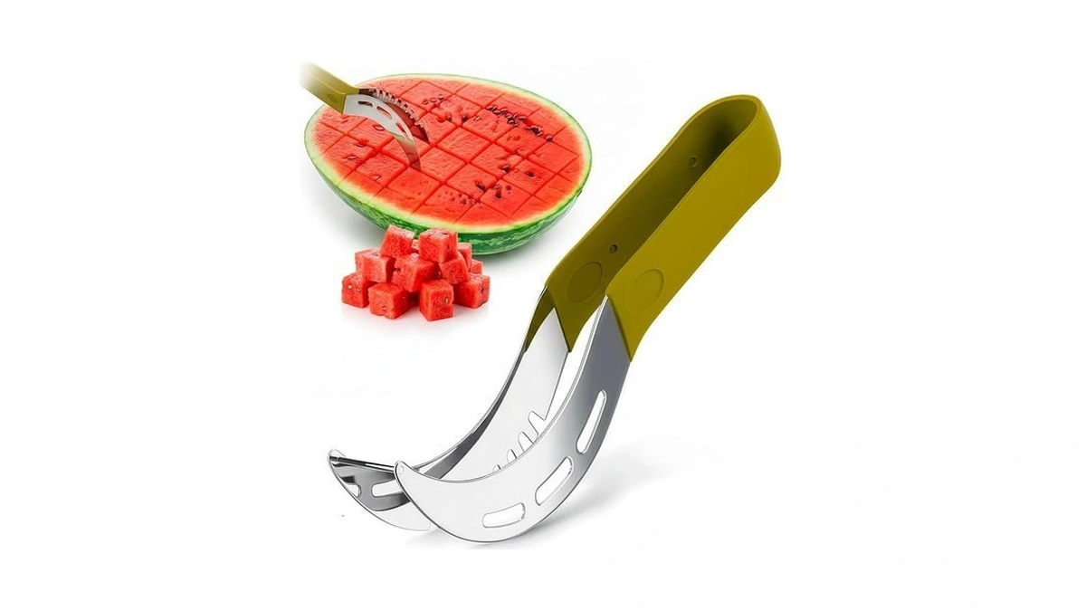 2-in-1 Watermelon Cutter Slicer Tool – Create Clean 1" Cubes
