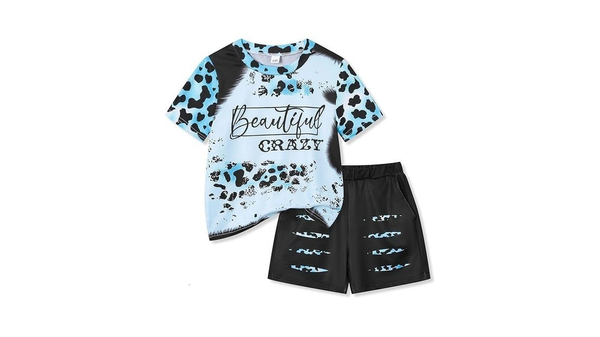 Axumity Kid Toddler Baby Girls Clothes Colorblock Leopard Print Short