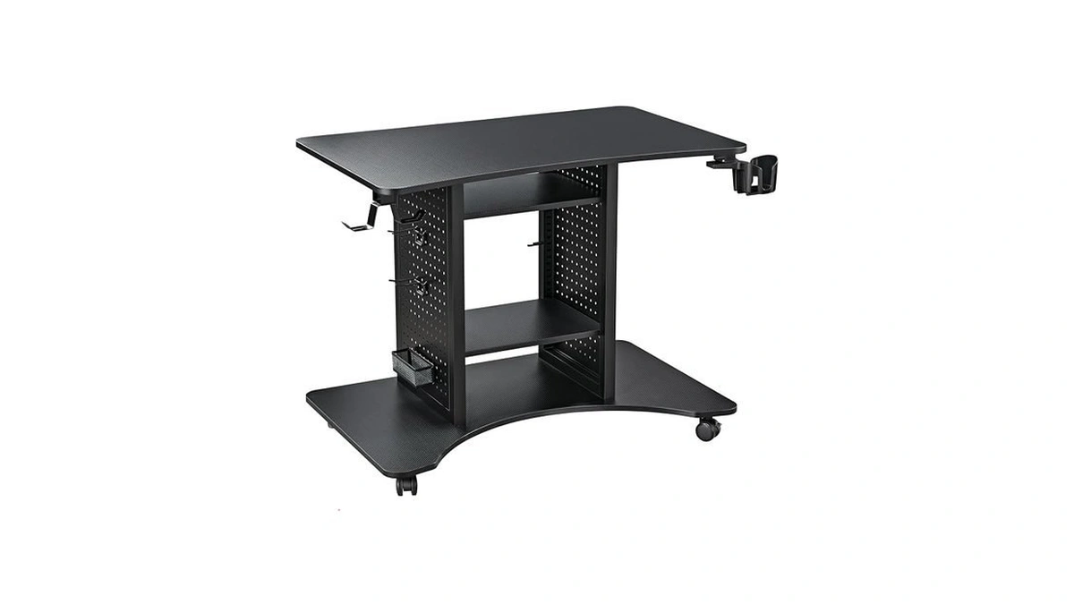 Eureka Ergonomic Gaming Desk Computer, 37" Rolling Desk On Wheels
