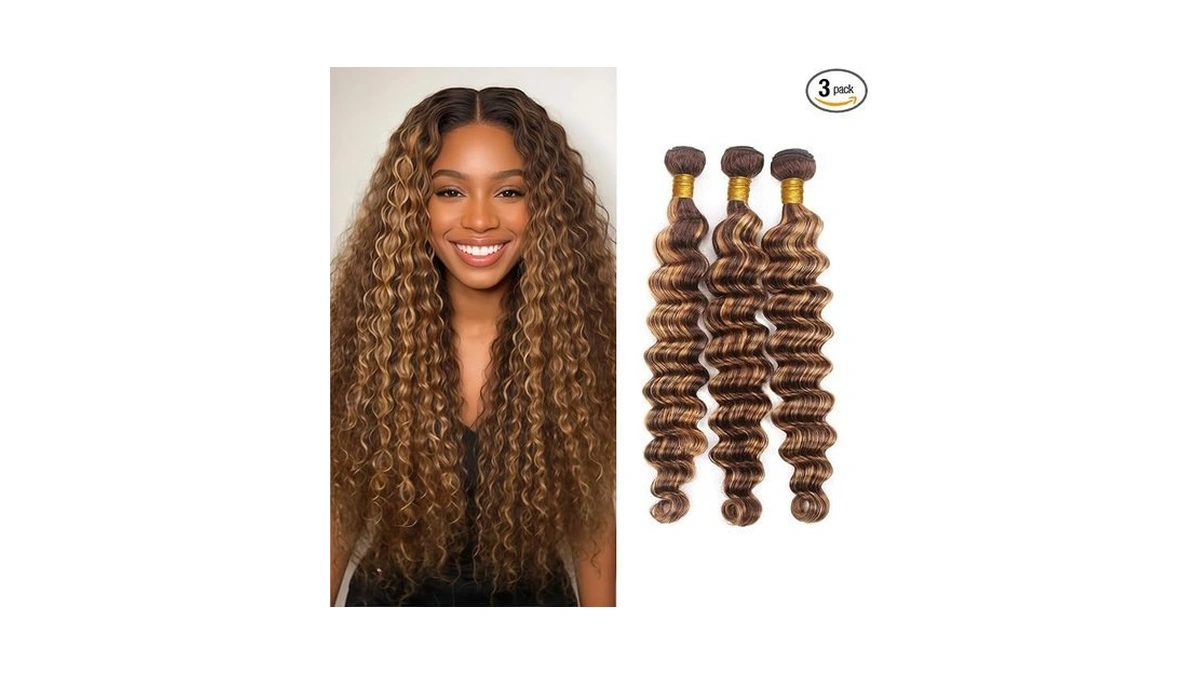 Kodrhar Blonde Highlight Bundles 24 26 28 Inches Deep Wave